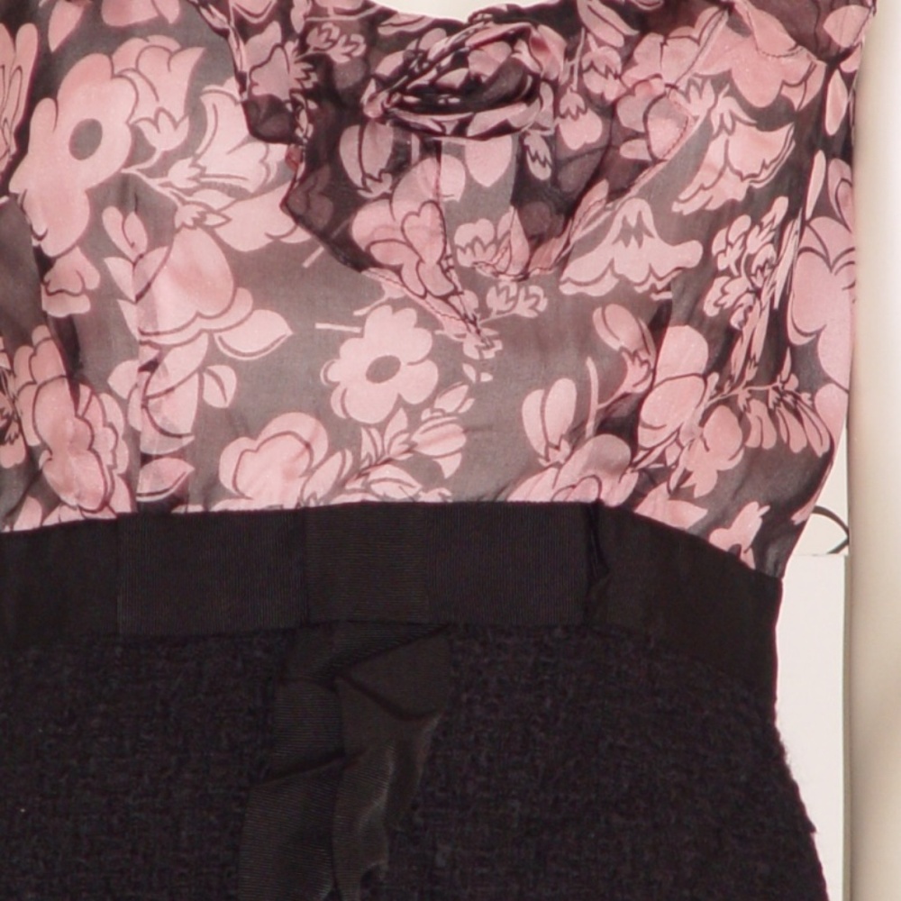 MILLY ROSE/BLACK ROSETTE COMBO DRESS - US 6 - Picture 4 of 6